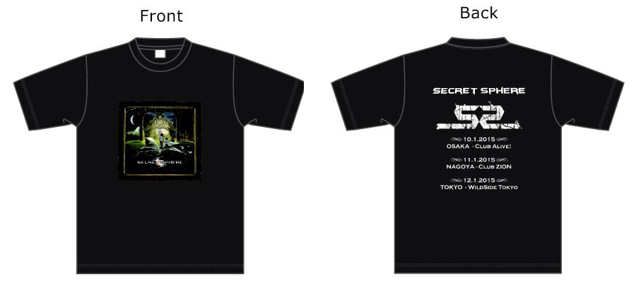 Secret Sphere - Japan Tour Tour T-Shirt 2015 : S - ウインドウを閉じる